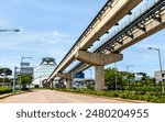 Maglev magnetic levitation train bridge at Incheon Airport near Seoul in South Korea