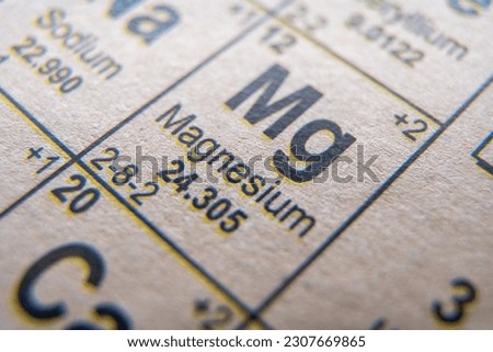 Magnesium on periodic table of the elements.