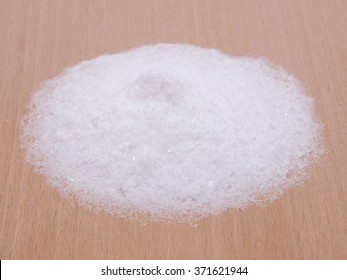 Magnesium Salt (magnesium Sulphate) On Wooden Plate