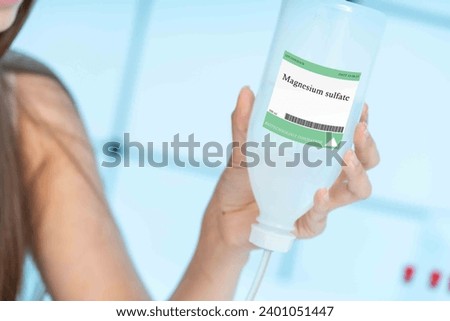 Magnesium sulfate: Used to treat magnesium deficiencies and prevent seizures in pregnancy. Stock photo © 