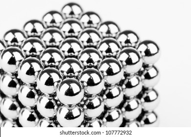 Magnet Balls In A Black And White Photo