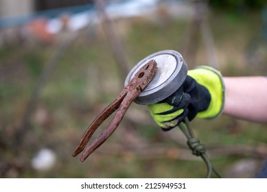 Magnet Fishing Catch, Old Rusty Combination Pliers