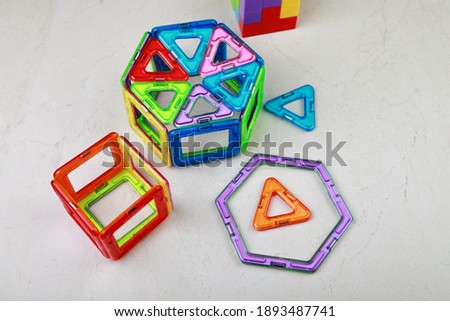 magnetic construction set for children from many elements