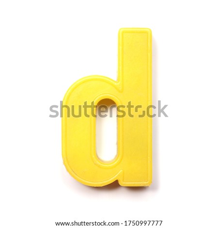Magnetic lowercase letter D of the British alphabet