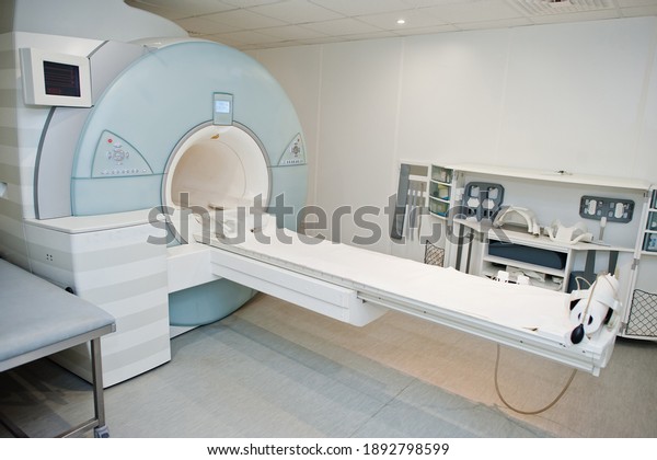 Magnetic resonance imaging scan or MRI machine\
device in hospital.