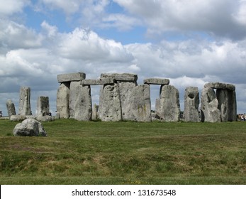 The Magnificent Ancient Stone Monument of Stonehenge on Salisbury Plain in Wiltshire a day before midsummer solstice