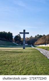 The Magnificent Christian Granite Cross At Skogskyrkogården An Early Spring Day In Stockholm