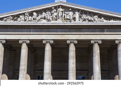 The Magnificent Exterior Of The British Museum In London.