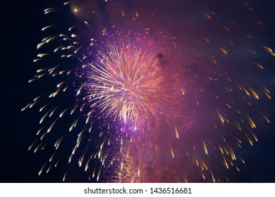 magnificent fireworks in the night sky