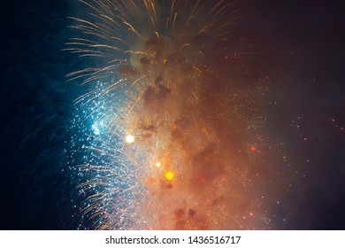 magnificent fireworks in the night sky