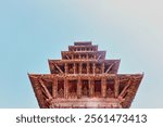 Magnificent Five Tiered Nyatapola temple for the Goddess Shakti,built by King Bhupatindra Malla in 1702,masterpiece of Newari architecture at the historic Bhaktapur Durbar Square,Nepal