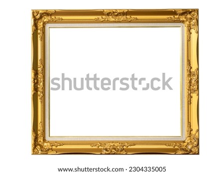 Magnificent gilded wood frame in Louis XVI style. France 19TH Century,isolated on white background with clipping path, Picture frame, intrerior