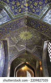 The Magnificent Interior Inside Sheikh Lotfollah Mosque, The Masterpieces Of Iranian Architecture In Isfahan, Iran. May 4, 2019.  