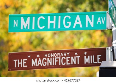 The Magnificent Mile Sign In Chicago