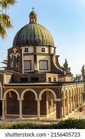 Magnificent monastery surrounded by columns. The Church of the Beatitudes is a Catholic church of the Italian Franciscan convent on the Mount of Beatitudes. 