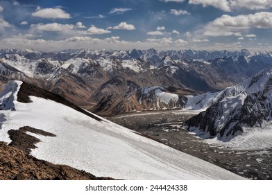 Magnificent Mountain Peaks In Pamir Mountains In Tajikistan