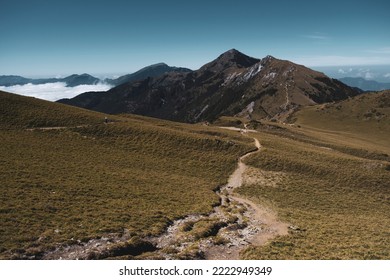 Magnificent Mountains And Lake At Jiaming Lake, Taiwan. Mountain Trail, Natural Landscape, High Altitude, Trekking, Climber