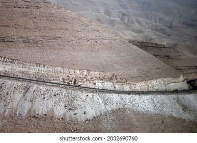 Magnificent Scenery Of Barren Rocky Jordan Rift Valley Landscape 