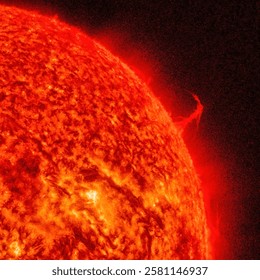 Magnificent view of a coronal mass ejection during a magnetic storm. Spicy red chili powder. Red cosmic nebula. Sun surface on fire. Fuego irreal. Elements of this image furnished by NASA