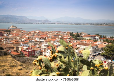 Magnificent view over the old center of Nafplio in Greece taken from Palamidi castle with the sea in the background - Shutterstock ID 716862889