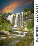 Magnificent view of Tortum waterfall in the morning. Turkey