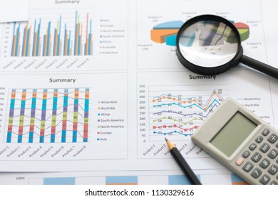 Magnifier Chartinvestment Analysis Stock Photo (Edit Now) 1130329616