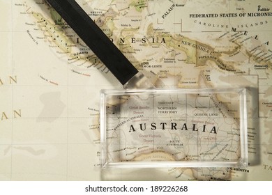 Magnifying Austrailia On Map