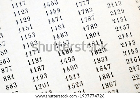 magnifying glass and document with figures, data encrypt with magnifying glass. Cipher encryption code or data, closeup