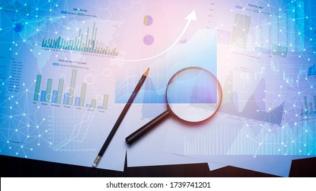 Magnifying Glass Documents Analytics Data Lying Stock Photo 1739741201 ...