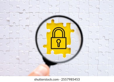 Magnifying glass focus on Padlock Icon for Security and Privacy, Symbol of Data Protection,Cybersecurity. - Powered by Shutterstock - Get 15% off with code: PIKWIZARD15
