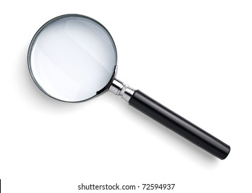 Magnifying Glass Isolated On White With Soft Shadow