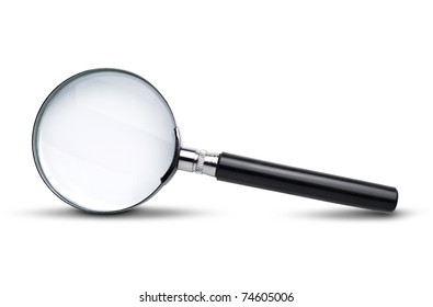 Magnifying Glass Isolated On White With Soft Shadow