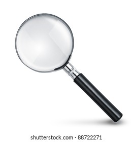 Magnifying Glass Isolated On White With Soft Shadow