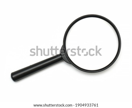 magnifying glass lens on white background to view