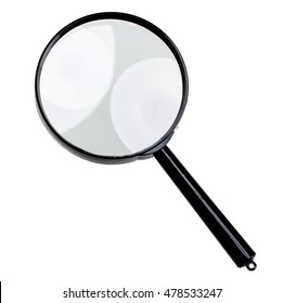 A magnifying glass, magnifying glass, lying on a white surface, glass, on a gray, isolated on white, glare, drawing soft reflector.
 - Shutterstock ID 478533247