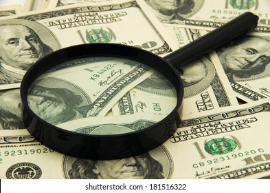 Magnifying Glass And Money - Business Background