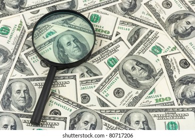 Magnifying Glass And Money - Business Background