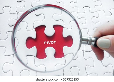  Magnifying glass over jigsaw puzzle: PIVOT