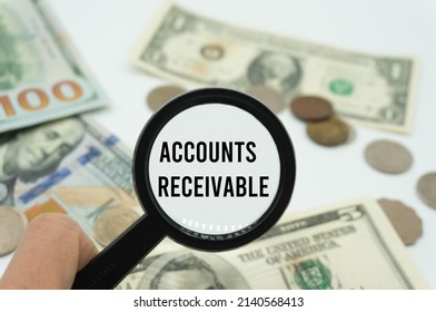 Magnifying Glass Showing Words Accounts Receivablebackground Stock ...