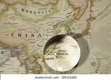 Magnifying Taiwan On Map