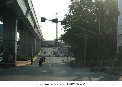 MAGSAYSAY BOULEVARD, MANILA CITY, PHILIPPINES : MAY 6, 2020 - No Traffic On The One Of The Barangay With Most COVID Cases In Manila During The Enhanced Community Quarantine Lockdown In NCR