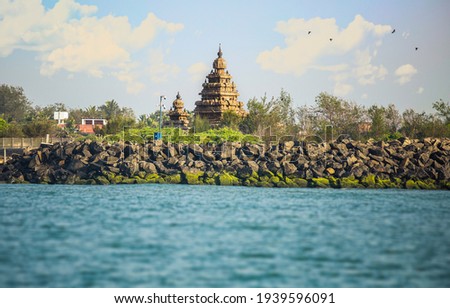 Mahabalipuram Shore Temple from the sea. First attempt to view the monument from bay of bengal. 