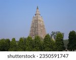 Mahabodhi temple or Bodh Gaya, builted under Gupta Empire, 6th century CE., the sacred place of Buddhism pilgrimage in Gaya district in the Indian state of Bihar. The Lord Buddha enlightenment place.