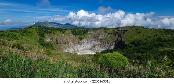 Mahawu Crater with Mount Lokon in the background - Shutterstock ID 2206163315