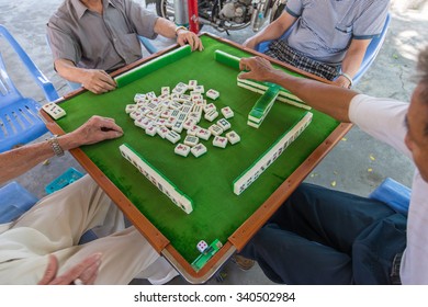 Mahjong Table Game On Of Chinese City Street