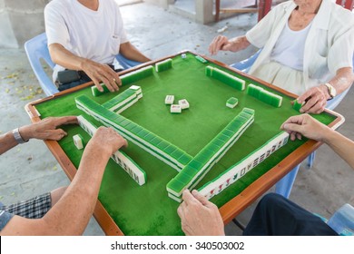 Mahjong Table Game On Of Chinese City Street