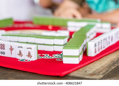 Mahjong Table Game On Of Chinese City Street