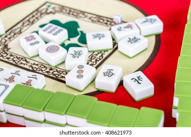 Mahjong Table Game On Of Chinese City Street