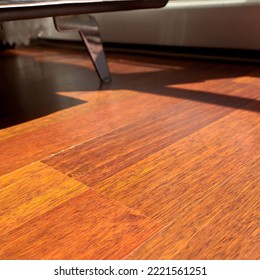 Mahogany Flooring Parquets In The Room With Armchairs In A Standard Home Environment, Mahogany Wood Grain Texture
