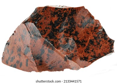 mahogany obsidian from Brazil isolated on white background - Shutterstock ID 2133441571